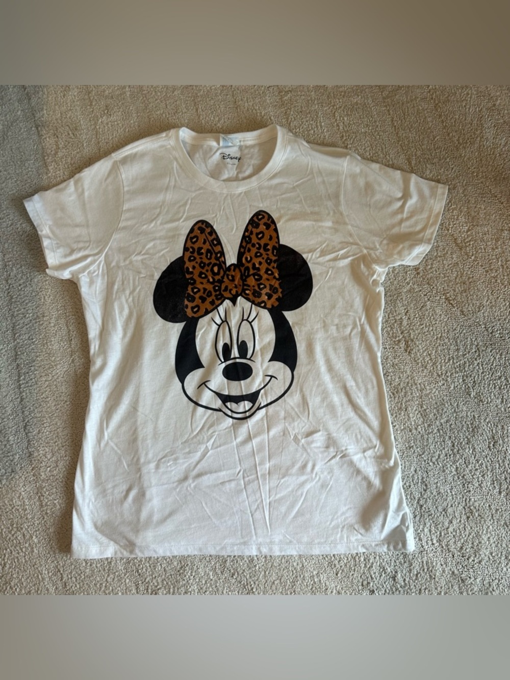 Disney Women’s Minnie Mouse Leopard Bow T Shirt